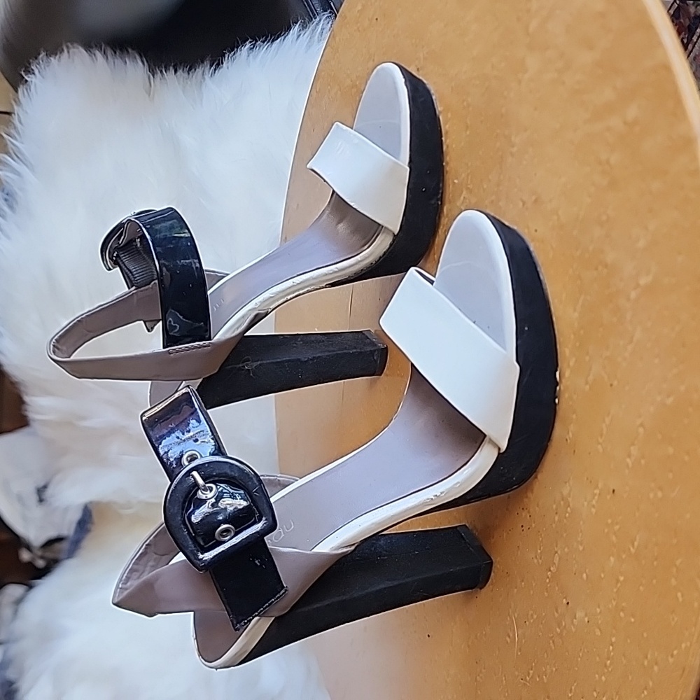 Black and white heels